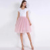 Fashion 5 Layers 60cm Fashion Tulle Skirt Pleated TUTU Skirts Womens Lolita Petticoat Bridesmaids Midi Skirt Jupe Saias faldas