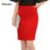 Fashion Summer 2018 Women Skirt Black Plus Size High Waist Work Slim Pencil Skirt Red Open Fork Sexy Office Lady Skirts Female