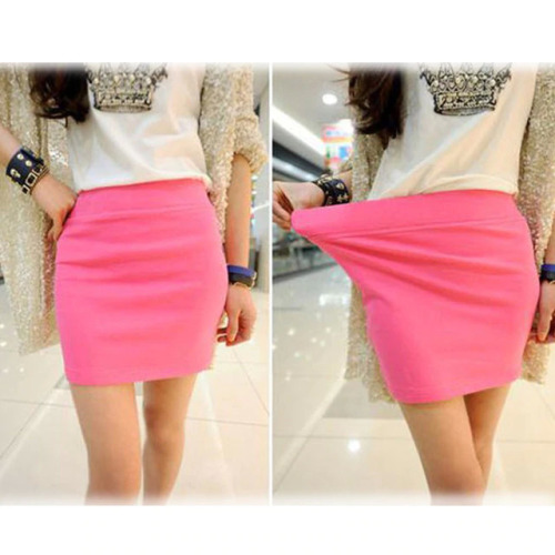 Fashion Women Ladies Sexy Summer Package Hip Pencil Skirt Seamless Elastic Pleated High Waist Slim Mini Skirts For Office Party