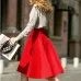 Femininas Fashion Elegant Solid Long Skirts 2018 Street Style Autumn Women's Solid Black Casual High Waist Vintage Midi Skirt