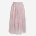 Floral Embroidery A-line Tutu Lace Mesh Skirt Women Elegant Tulle Long Pleated Skirt Women Midi Skirt Summer Hot Sale