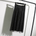 GIGOGOU Tulle Skirts Womens Black Gray Spring Summer Elastic High Waist Pleated Midi Skirt Ankle Length Lurex Tutu Skirt