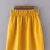 GOPLUS Autumn Fashion Women Solid Color All Match Elastic Waist Pu Leather Skirt Ladies Casual A-line Skirts Empire Saias C4193