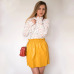 GOPLUS Autumn Fashion Women Solid Color All Match Elastic Waist Pu Leather Skirt Ladies Casual A-line Skirts Empire Saias C4193