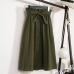 Gogoyouth Spring Summer Skirts Womens 2019 Midi Knee Length Korean Elegant Button High Waist Skirt Female Pleated School Skirt