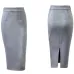 Good Quality Skirts Womens High Waist Suede Skirts Midi Winter Long Skirt Autumn Spring Back Slit Pencil Skirt Stretchy Saia