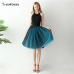 Gothic 5 Layers 65cm Mix Colors Tutu Tulle Skirt Women Streetwear High Waist Pleated Midi Skirts spudniczki jupe rokken faldas