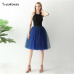 Gothic 5 Layers 65cm Mix Colors Tutu Tulle Skirt Women Streetwear High Waist Pleated Midi Skirts spudniczki jupe rokken faldas