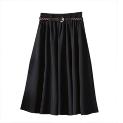 H Summer Women Skirt Comfort Solid A Line Mid Calf Skirt Female Plus Size Skirts