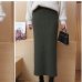 Hanyiren Pencil Skirt High Waist 2018 Autumn Winter Women Elegant Knitted Bodycon Skirt Black Solid Ladies Office Wear Skirts