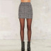 Haoduoyi Pencil Sexy High Waist Plaid Mini Short Skirt Casual Women Office Lady Buttoms Zipper Back Hot Sell The New Listing