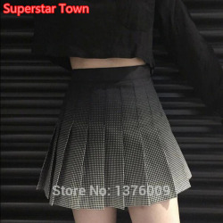 Harajuku Pleated Skirt Women Retro Polka Dot Gothic Punk Mini Skirts Lolita JK Costume Faldas Girls Gradient Fashion