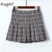 Harajuku Tartan Pink Women Skirt Sexy plaid Pleated Skirts Fashion Mini Skirt Side Button High Waist skirts womens Casual