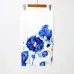 Hermicci Women Pencil Skirt High Waist Big Flower Bodycon Midi Skirt Ladies Digital Print White Black Slim Hip Skirt