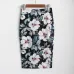 Hermicci Women Pencil Skirt High Waist Big Flower Bodycon Midi Skirt Ladies Digital Print White Black Slim Hip Skirt