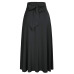 High Waist Pleated A Line Skirts Womens Vintage Pocket Skirt Ladies Maxi Skirt Belted Saia Midi Faldas Mujer harajuku kawaii