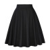 High Waist Runway Pleat Skirt Black Knee Length Flared Skirts Retro Vintage 50s Rockabilly Swing Skirts Women Faldas Saia Jupe