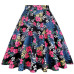 High Waist Runway Pleat Skirt Black Knee Length Flared Skirts Retro Vintage 50s Rockabilly Swing Skirts Women Faldas Saia Jupe