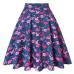 High Waist Runway Pleat Skirt Black Knee Length Flared Skirts Retro Vintage 50s Rockabilly Swing Skirts Women Faldas Saia Jupe