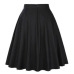 High Waist Runway Pleat Skirt Black Knee Length Flared Skirts Retro Vintage 50s Rockabilly Swing Skirts Women Faldas Saia Jupe