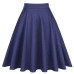 High Waist Runway Pleat Skirt Black Knee Length Flared Skirts Retro Vintage 50s Rockabilly Swing Skirts Women Faldas Saia Jupe