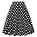 High Waist Runway Pleat Skirt Black Knee Length Flared Skirts Retro Vintage 50s Rockabilly Swing Skirts Women Faldas Saia Jupe