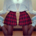 High quality school uniform skirt fashion plaid short skirt pleated cotton skirt women casual Japanese preppy mini skirt