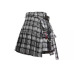 Hot Sale A-line Women Sexy Mini Skirt Plaid Street Style Women Side Pockets Design Mini Pleated Skirt