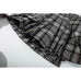 Hot Sale A-line Women Sexy Mini Skirt Plaid Street Style Women Side Pockets Design Mini Pleated Skirt