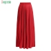 JAYCOSIN Pleated Long Skirt new Lady Loose Soild High Waist Length Skirt All-match Womens Ankle-Length SMaxi kirt plus D08