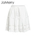 JaMerry 2019 Spring summer lace embroidery white skirt women Boho holiday high waist mini skirts Cute solid beach female skirts