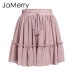 JaMerry Boho print mini short women skirt High waist polka dot tassel A line summer holiday  skirt Sexy ruffle beach skirts