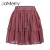 JaMerry Boho print mini short women skirt High waist polka dot tassel A line summer holiday  skirt Sexy ruffle beach skirts