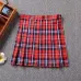 Japanese college high waist plaid skirt