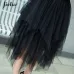 Jielur Black Gray Women Skirt Irregular Sexy Saia Pure Color Harajuku Female Skirts Vogue Vintage Jupe Longue Fashion Chic Saias