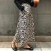 LANMREM 2019 spring Fashion New High Waist Leopard Print All-match Female's Long Type Retro Skirt YE59912