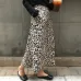 LANMREM 2019 spring Fashion New High Waist Leopard Print All-match Female's Long Type Retro Skirt YE59912