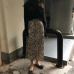 LANMREM 2019 spring Fashion New High Waist Leopard Print All-match Female's Long Type Retro Skirt YE59912