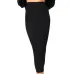 LOSSKY Knitted 2018 Autumn Bodycon Long Skirt Sexy Black White High Waist Tight Women Maxi Elegant Party Club Wear Pencil Skirts