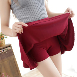 Liva Girl High Waist Elastic Mini Skirts with Safety Pants Women Casual A-line Pleated Skirts Harajuku Kawaii Cute School Skirts