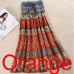 MWSFH Summer New Arrival Fashion Elastic Waist Bohemian Style Flower Printed Women Long Skirts Saia Longa Skirts Wnmens Clothes