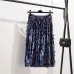 Marwin 2018 New-Coming Autumn Winter Sequins Skirts Fashion Beading Knee-Length Empire Sexy Club Christmas Skirts