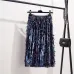Marwin 2018 New-Coming Autumn Winter Sequins Skirts Fashion Beading Knee-Length Empire Sexy Club Christmas Skirts