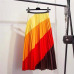 Marwin 2019 New-coming Spring Rainbow Discoloration Silk surface Retro Women Skirts High Street Style A-Line Striped Skirts