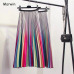 Marwin 2019 Spring New-Coming Women Skirts Rainbow Striped A-line Mid-Calf Skirts High Street European Style High Quality Skirts