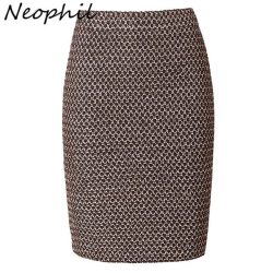 Neophil 2019 Luxy Vintage Gold Metal Ladies Bandage Sexy Office Pencil Mini Skirts Summer Women Sexy Party Club Short Saia S0324