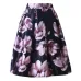 Neophil 2019 Retro Fashion Women Black White Pleated Flower Floral Print High Waist Midi Ball Gown Flare Short Skirts Saia S1225