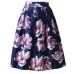Neophil 2019 Retro Fashion Women Black White Pleated Flower Floral Print High Waist Midi Ball Gown Flare Short Skirts Saia S1225