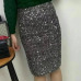 Neophil 2019 Spring Women Sequined Patchwork Shinny Pencil Mini Skirts High Waist Black Party Sexy Bandage Girls Long Saia S1802