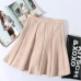 Neophil 2019 Winter Women Mini Pleated Suede Skirts Preppy Style Falda Plisada High Waist School Girls Skater Short Skirt S1806